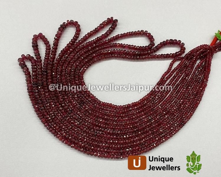 Red Spinel Faceted Roundelle Beads